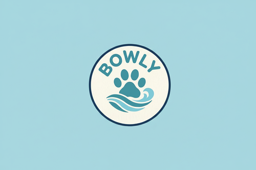 Bowly logo s modrým pozadím
